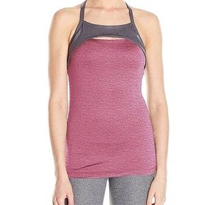 NWT Manduka Yoga Surihaku Camisole Tank Top in Raspberry Heather Red sz L